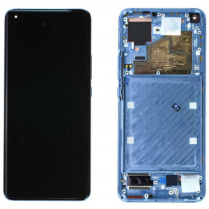 Pieza de repuesto pantalla completa con marco super amoled original para Xiaomi Mi 11 5G - azul
